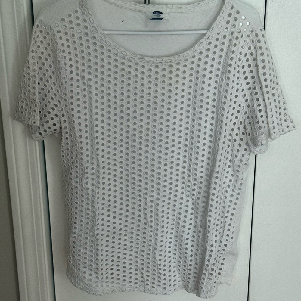 White Eyelet Top
